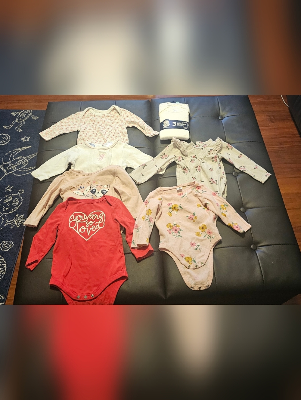 Baby Girl 6 To 9 Months long Sleeves Tops Onesies Lot Bundle Euc